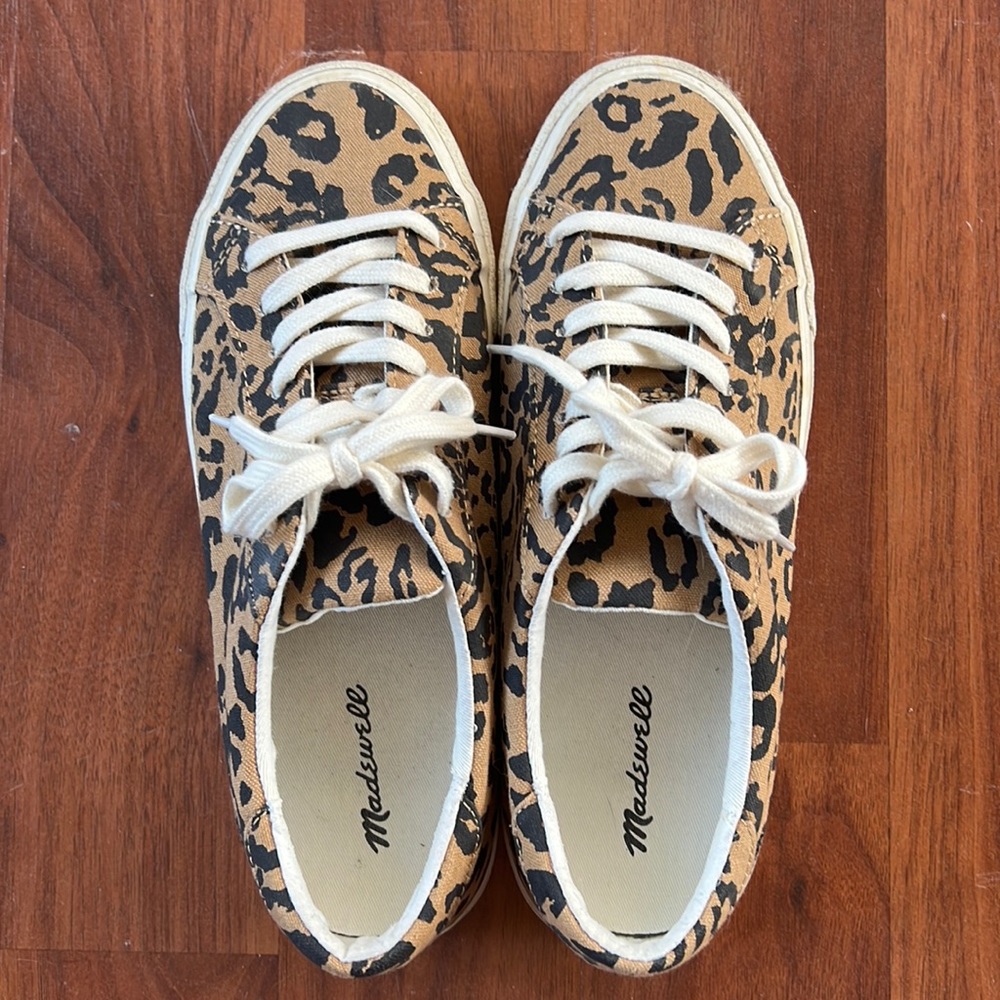 Leopard print Madewell boardwalk sneakers size 8